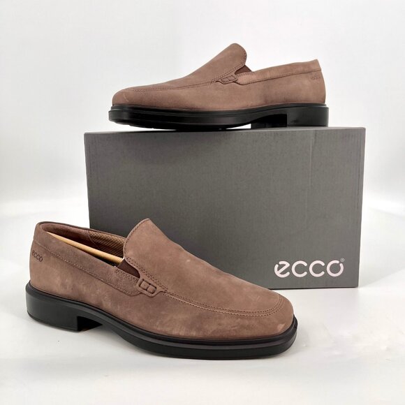 ECCO Helsinki 2 Loafer Size 11-11.5 Taupe Leather Dual Fit Slip-On Shoes